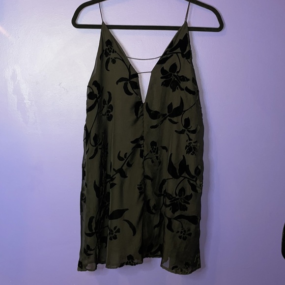 The LDRS velvet floral black slip on dress.  Size xsm-med - Picture 8 of 12